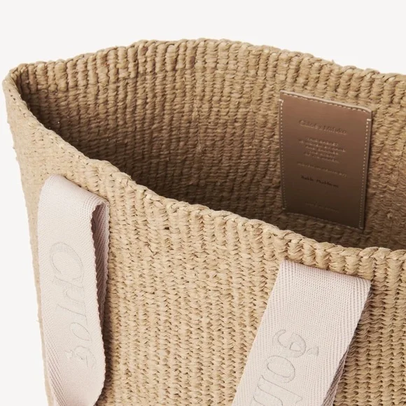 CHLOE Woody raffia tote bag - Picture 5 of 7